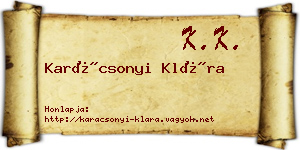 Karácsonyi Klára névjegykártya